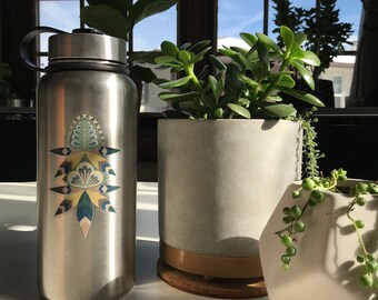 CLEAR Vinyl Canna Flower Sticker