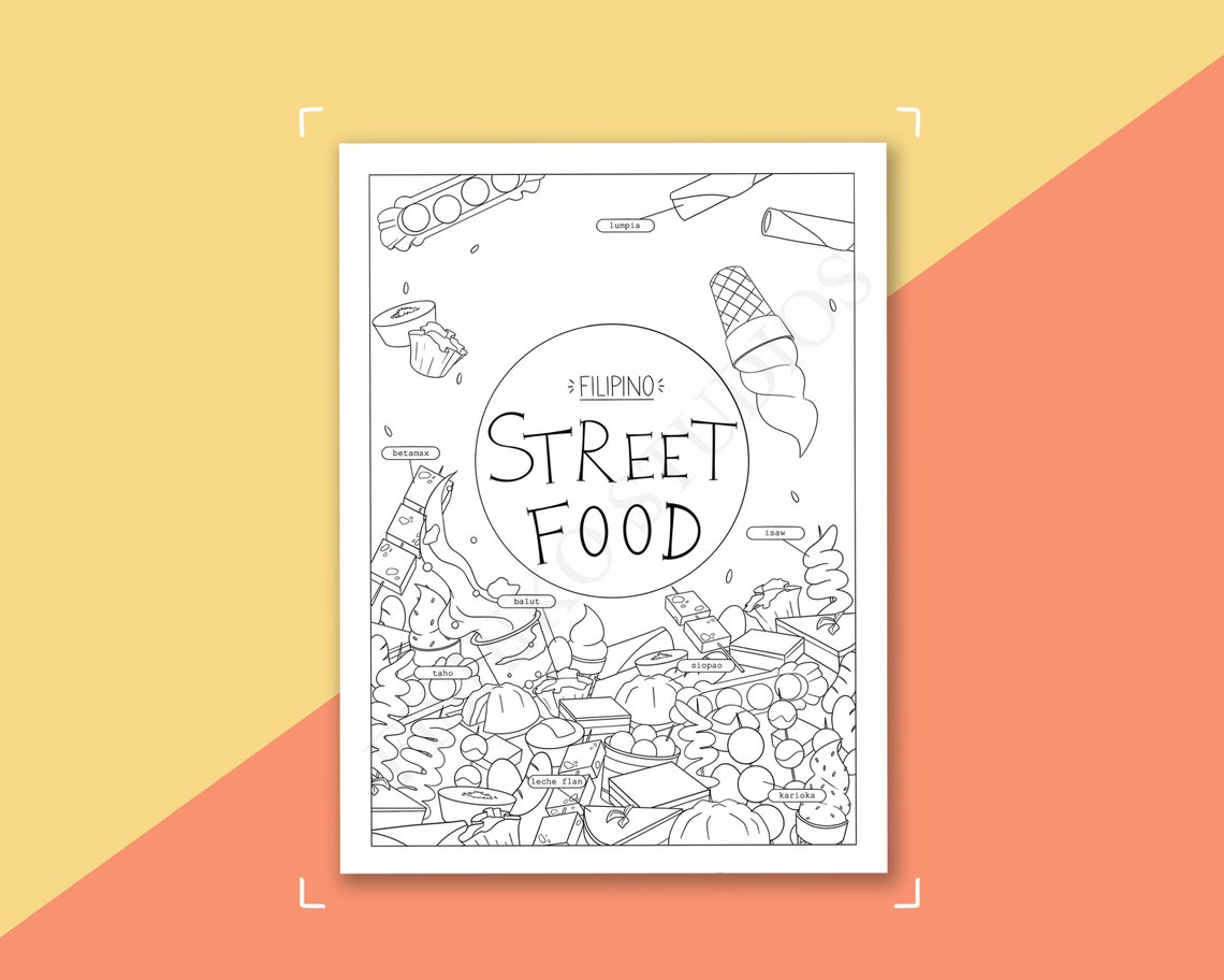 Filipino Street Food Printable Coloring Page Digital | Etsy