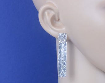 Sterling Silver Squiggly Curled Wire Streamer Threader Drop Dangle Earrings