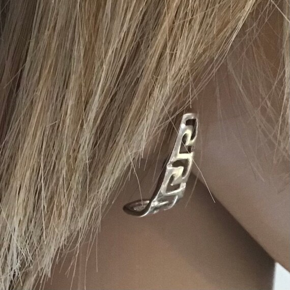 Greek Key, Infinity Symbol,Silver 925 Vintage Earring… - Gem