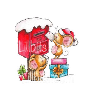 Adorable autocollant de Noël prédécoupé - Post mouse - Adorable autocollant de Noël - Lillbits Creations