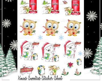 Xmas Sweeties Sticker Sheet - Lillbits Creations - Cute Stickers - Christmas planners