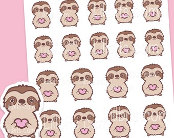 Sammy Sloth Stickers - Lillbits Creations - cute sticker sheets - planner stickers - Sloths