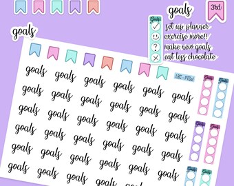 Planner Stickers - Goals stickers - Lillbits Creations - bullet journal and planning stickers - Goals