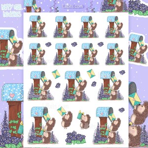 Happy Mail Hedgies - folha de adesivos fofos - lillbits - adesivos de ouriço