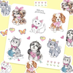 Lillbits Minis - Haustiersüßigkeiten - LillbitsCreations - Planer Aufkleber - Haustiere