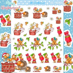 Adorables stickers de Noël - Merry Christmouse 4 - lillbits