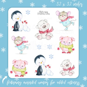 Minis Lillbits - Mignonnes de Noël - planches d'autocollants - Noël - Créations Lillbits