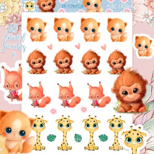 Lill Animal Sweeties Stickers 4 - Cute sticker sheets - lillbits - planner stickers