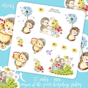 Adesivos Lillbits Minis - Ouriços Doces - Lillbits - adesivos de ouriços - adesivos de planejador