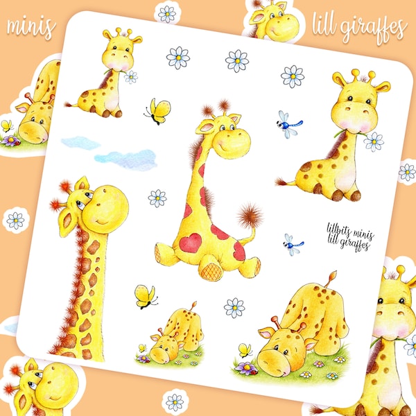 Lillbits Minis - Lill Giraffes stickers - Lillbits Creations - cute giraffes - planner stickers