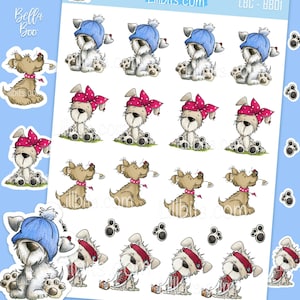 Adorables feuilles d'autocollants - Bella Boo and Friends - Lillbits Creations - Autocollants