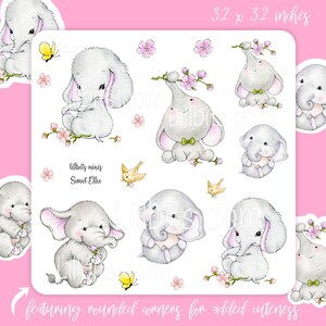Lillbits Minis - Sweet Ellies - Arkusze naklejek - Lillbits - Słonie - naklejki do planera