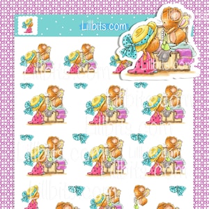 Leuk stickervel - kleine verkleedmuisjes - Lillbits Creations, vinylstickervel, plannerstickers - LBC-DM01