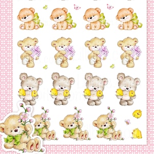 Cute Sticker Sheets - Sweet Teddies 3 - Lillbits - planner stickers - Teddies