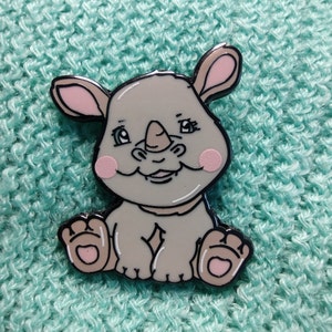 Rocky the Rhino - hard enamel pins - cute animals - lillbits