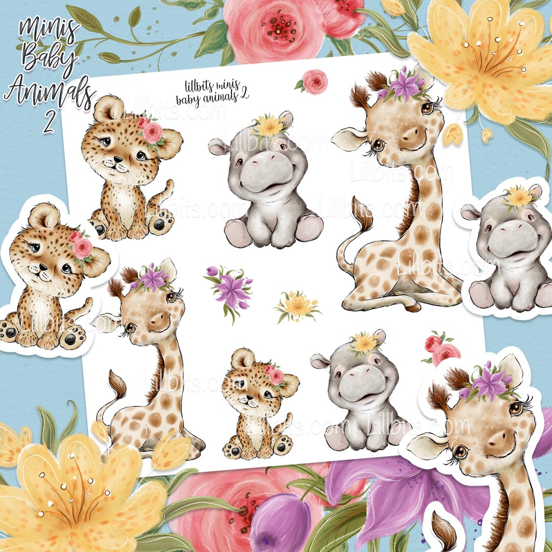 Little Bit Sticker Lillbits Minis - Baby Animals 2 - Cute Stickers Sheets - Lillbits ...