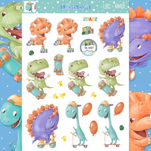 Pegatinas de Lill Dino Roar - Lillbits - Pegatinas lindas - Dinosaurios - Pegatinas para niños