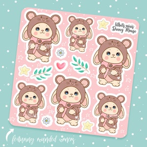 Minis feuille d'autocollants lapin - Lilbits - Hoodiwinks
