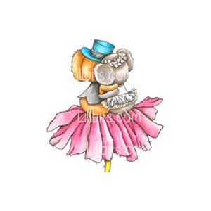 Souris de mariage découpées - Sticker mignon sur le thème de l'amour - Cadeaux de mariage - Lillbits Creations