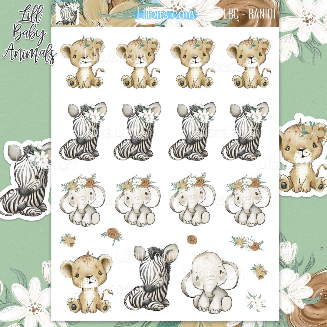 Lill Baby Animals Sticker Sheet Lillbits Creations Cute Etsy