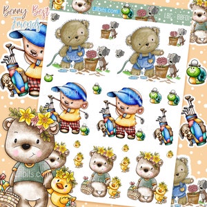 Berry Best Friends - cute A6 sticker sheet