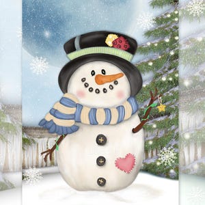 Impression de cartes postales A6 Bonhomme de neige Chester
