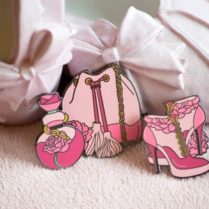 Rosalia Fashion Collection - fashion enamel pins - shoes, perfume, bags - enamel pins