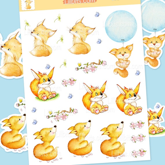 Lovely Little Foxes Sticker Sheet Lovely Little Foxes Sticker Sheet