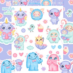 Lill Monster Cuties - lillbits - cute sticker sheets