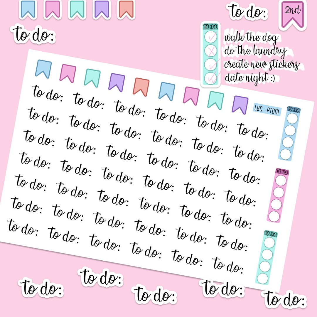 To Do Sticker Planner Stickers - to Do List Planner Stickers - Lillbits Creations ...