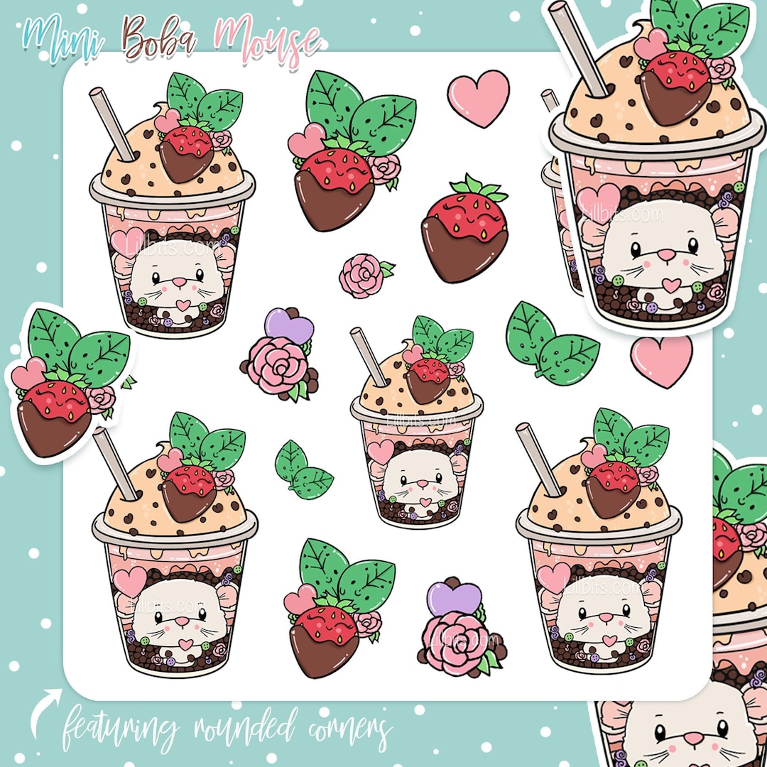 Minis Bobamouse Sticker Sheet - Lillbits - Cute Stickers - Etsy