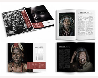 Photography Magazine Template 28 pages | Photography Brochure Template | Fashion Lookbook | InDesign Template |