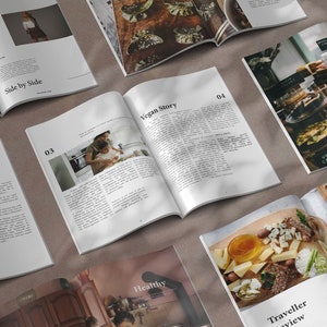 FOODISH 40 pages Magazine layout | A4 & US Letter Size Brochure Layout | Food Catalogue Template | InDesign Template | Instant Download