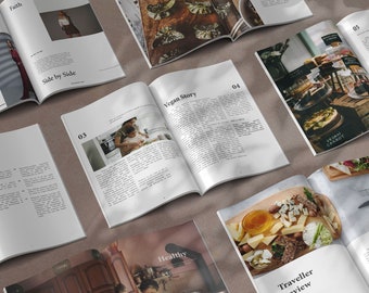FOODISH 40 pages Magazine layout | A4 & US Letter Size Brochure Layout | Food Catalogue Template | InDesign Template | Instant Download