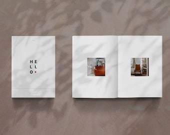 HELLO 40 pages Magazine layout | A4 & US Letter Size Brochure Layout | Interior Catalogue Template | InDesign Template | Instant Download