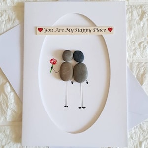 Handmade Valentine Pebble Art Card: Unique Love Card image 2
