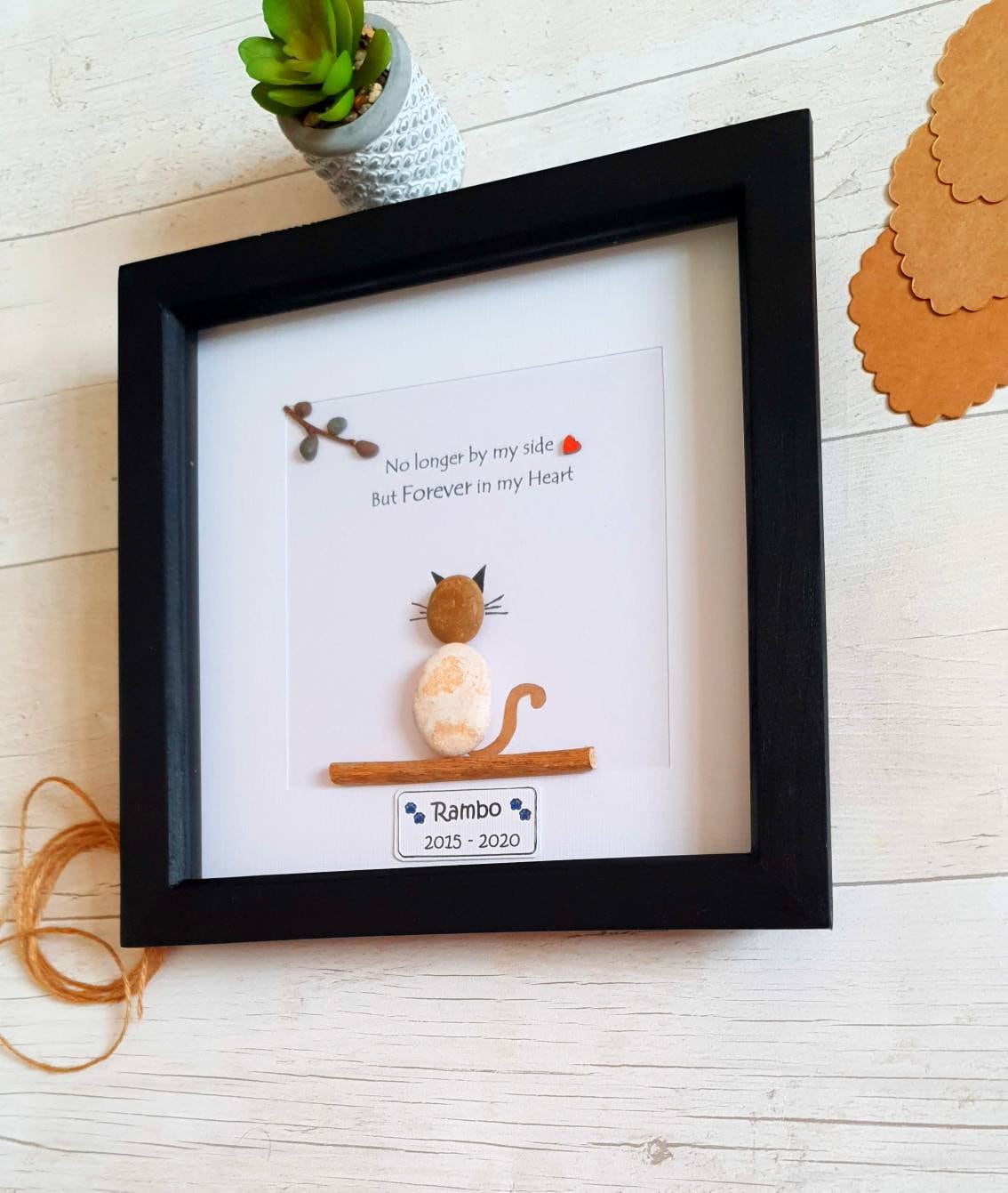 Pet loss Pebble Art,  Cat Sympathy Gift, Pet Loss Gift, Loss of pet, Pet Memorial Gift, Cat loss Gift, Pet lover Gift, Pet Sympathy Gift.