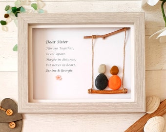 Sister Gift From Sister, Personalised Sister Pebble Art With Name, Big Sister, Big Sister Gift, Birthday Gift For Sister, Sister In Law Gift