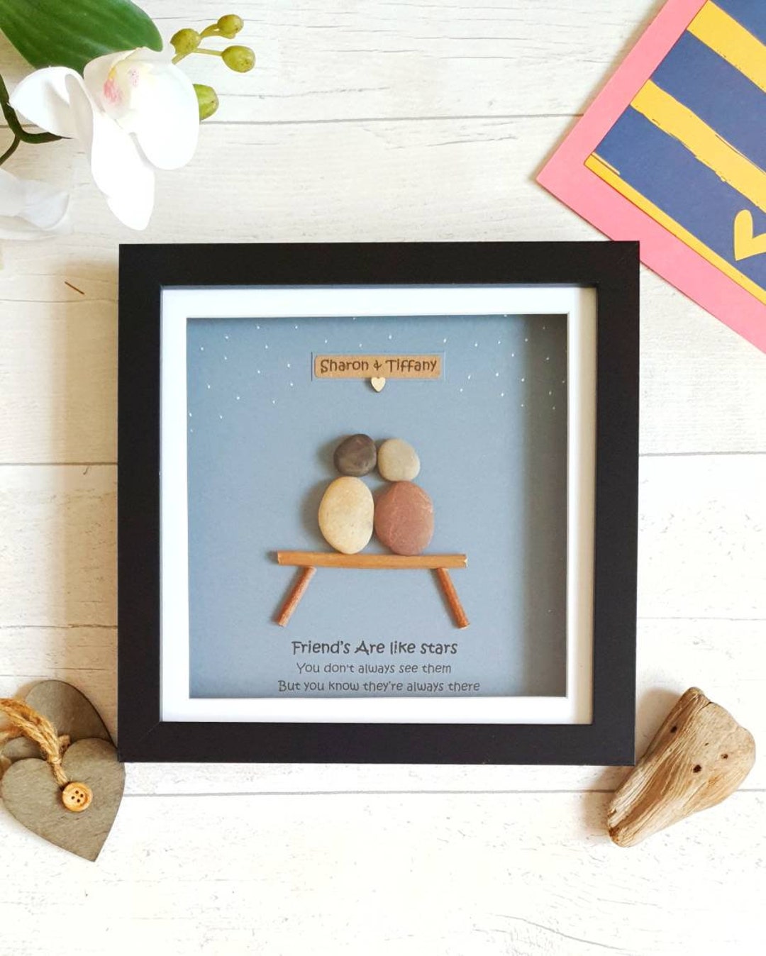 Friend Pebble Art Best Friends Gift Personalised Gift for Etsy