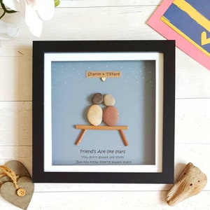 Star Friend Pebble Art Picture, Personalised Friendship, Gift For Bestie, Sister Friend Birthday Gift, Pebble Art Gift For Her, Bestie Gift
