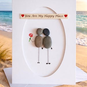 Handmade Valentine Pebble Art Card: Unique Love Card image 1