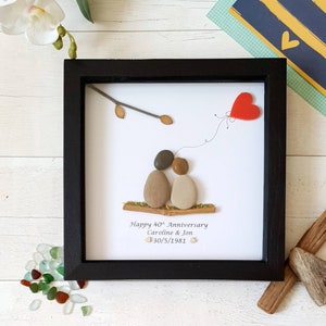 Personalised Anniversary Pebble Art, 40th Parents Ruby Anniversary Gift, Golden  Anniversary, 25th Anniversary, 30th, 5th Anniversary Gift.