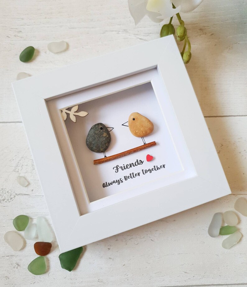 Besti Friend Gift Mini Friendship Pebble Art Frame Best Etsy UK