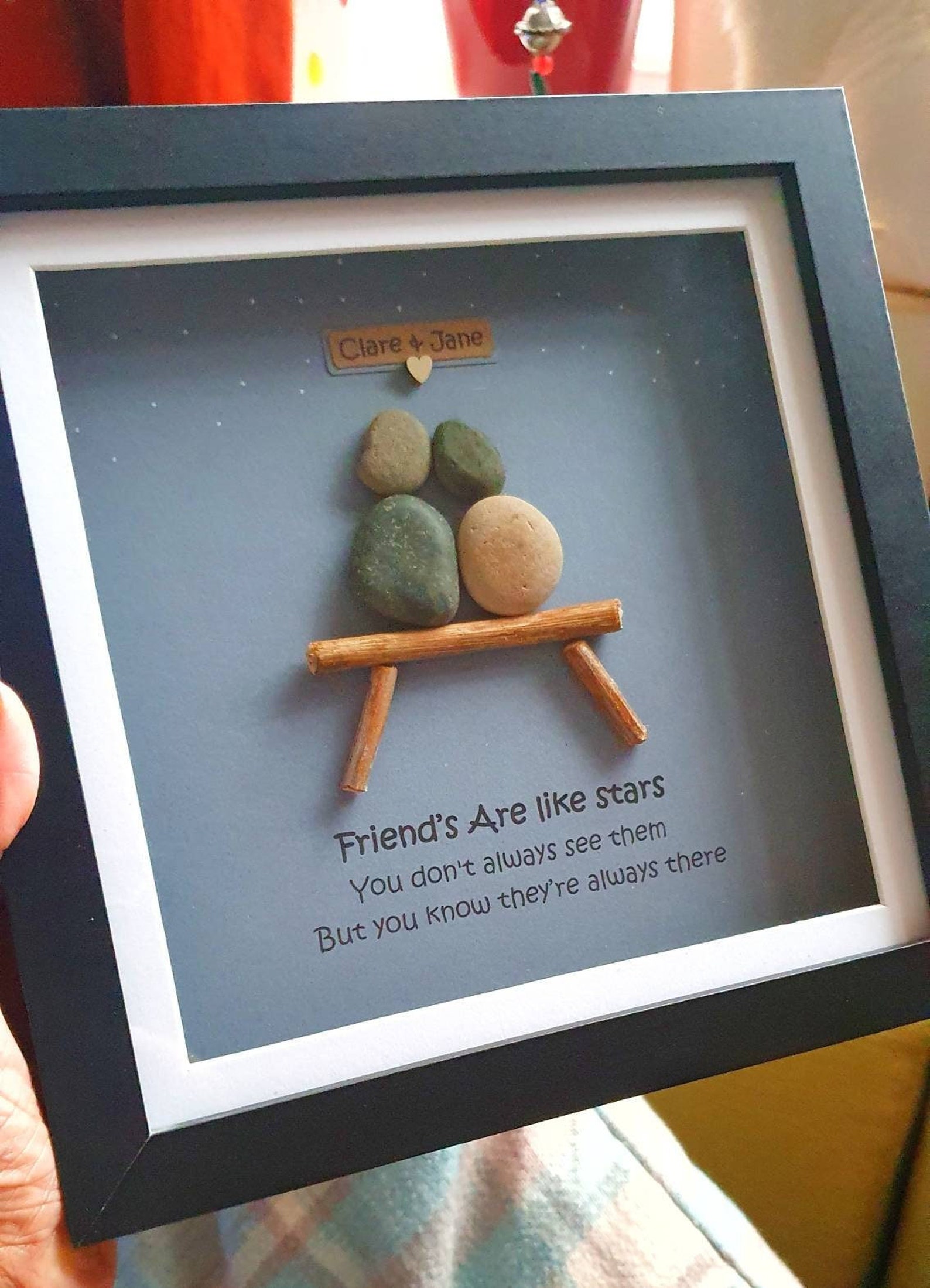 Friend Pebble Art Best Friends Gift Personalised Gift for Etsy