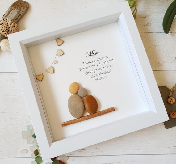 Mother of the Groom Gift Mum Son Pebble Art Frame Gift