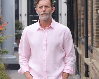 Hemp Shirt | Pink Men's Hemp Shirt | 100% Hemp Clothing