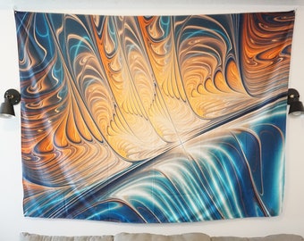 Large Wall Tapestry | Fractal Art | Sun Kissed | Trippy Tapestry | Wall Art Hanging