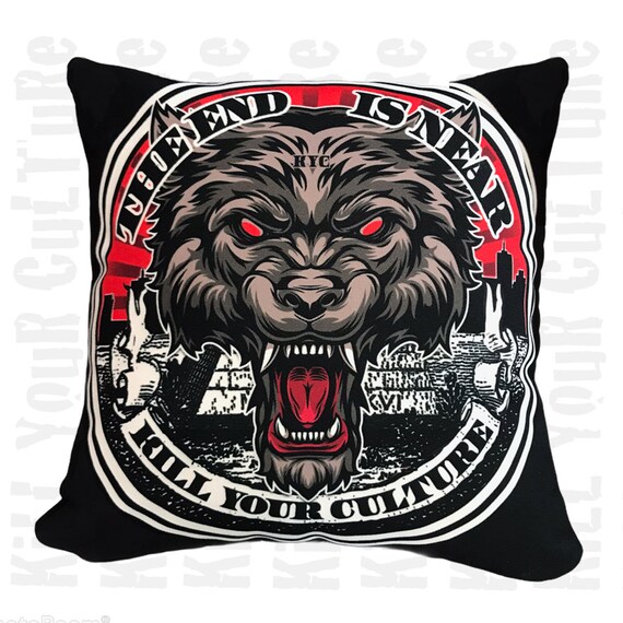 wolf throw pillows