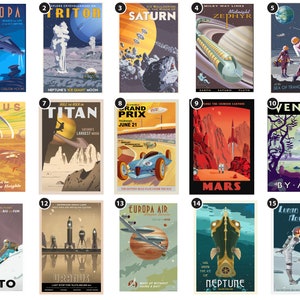 Space Travel Postkarten - Wählen Sie 5, 10 oder 15